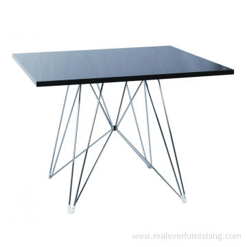 Rectangle glass TOP dining table with wire base